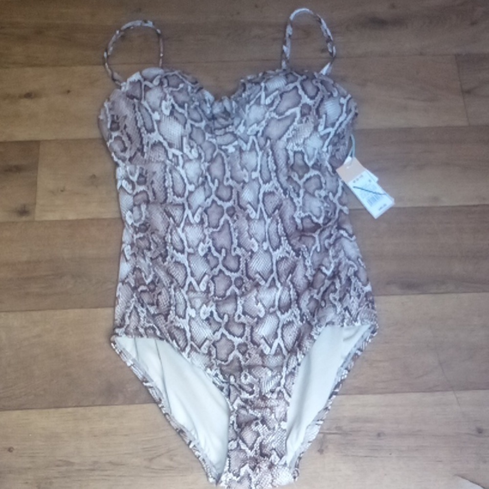NWT "Kona Sol" snake skin print 1 pc bathingsuit